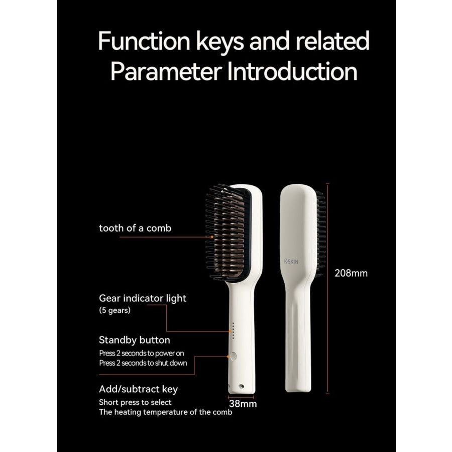 Anti-Scald Hair Straightening Comb White / ONESIZE Apparel and Accessories