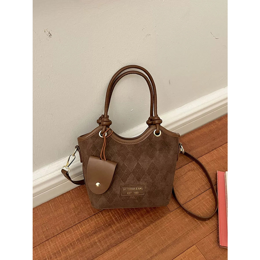 Argyle Pattern Crossbody Bag Brown / onesize Apparel and Accessories