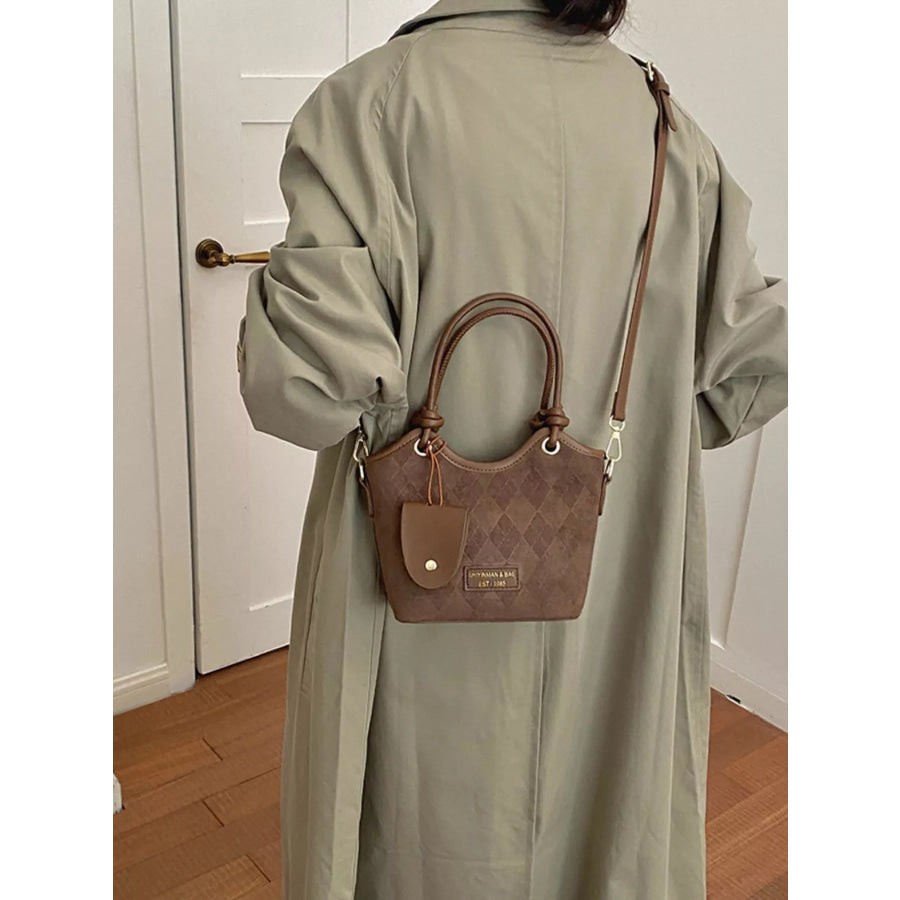 Argyle Pattern Crossbody Bag Brown / onesize Apparel and Accessories