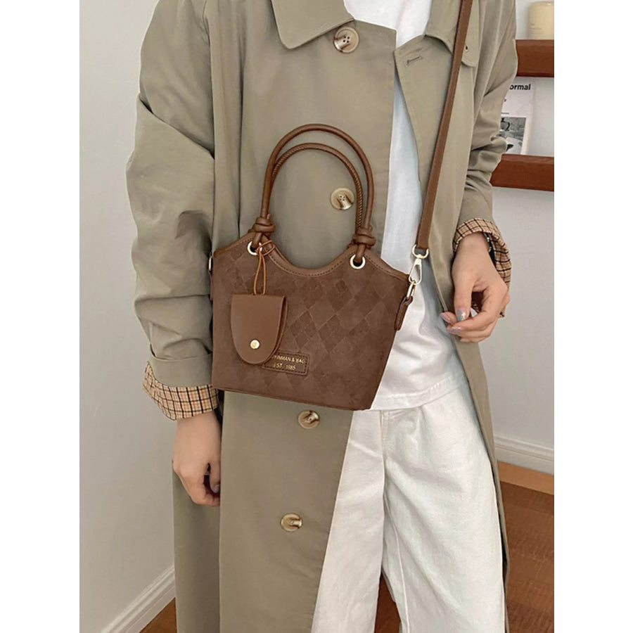 Argyle Pattern Crossbody Bag Brown / onesize Apparel and Accessories