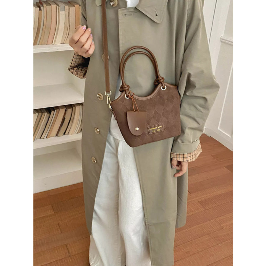 Argyle Pattern Crossbody Bag Brown / onesize Apparel and Accessories