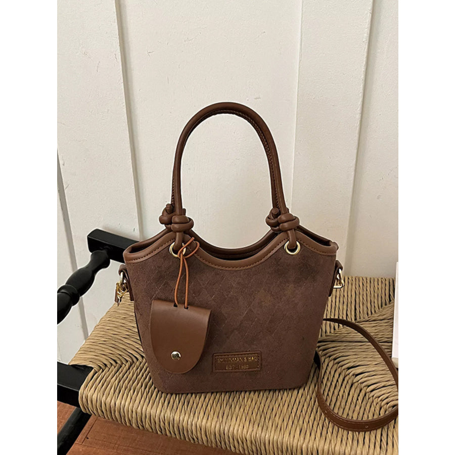 Argyle Pattern Crossbody Bag Brown / onesize Apparel and Accessories