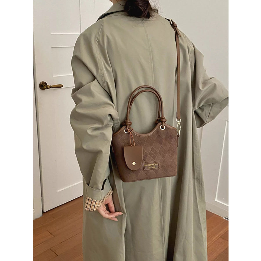 Argyle Pattern Crossbody Bag Brown / onesize Apparel and Accessories
