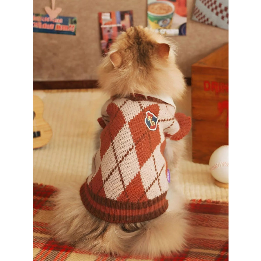 Argyle Pattern Pet Sweater Apparel and Accessories