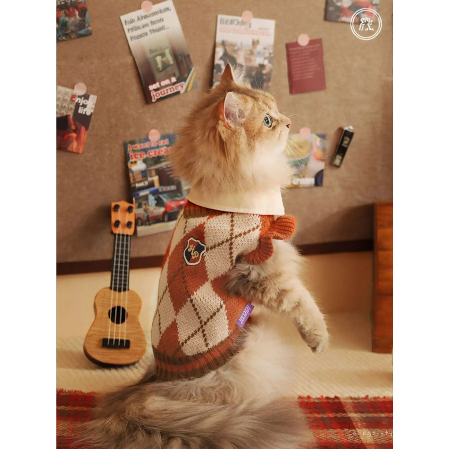 Argyle Pattern Pet Sweater Apparel and Accessories