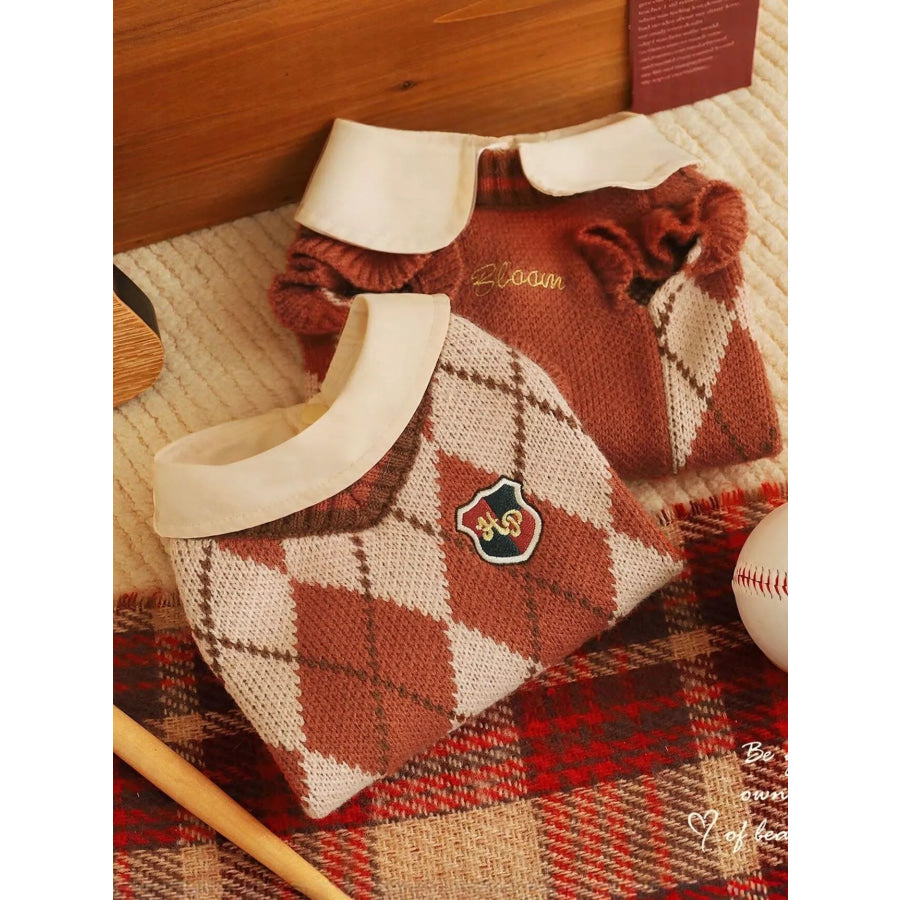 Argyle Pattern Pet Sweater Apparel and Accessories