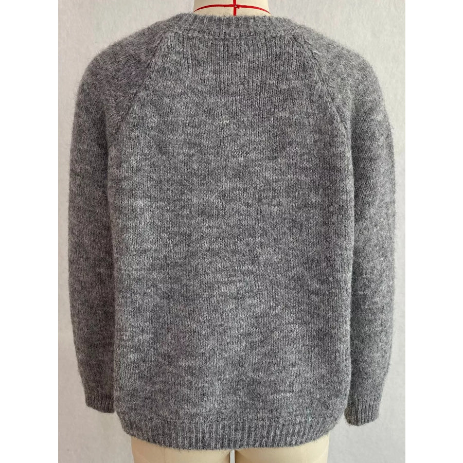 Argyle Pattern Raglan Sleeve Sweater Apparel and Accessories