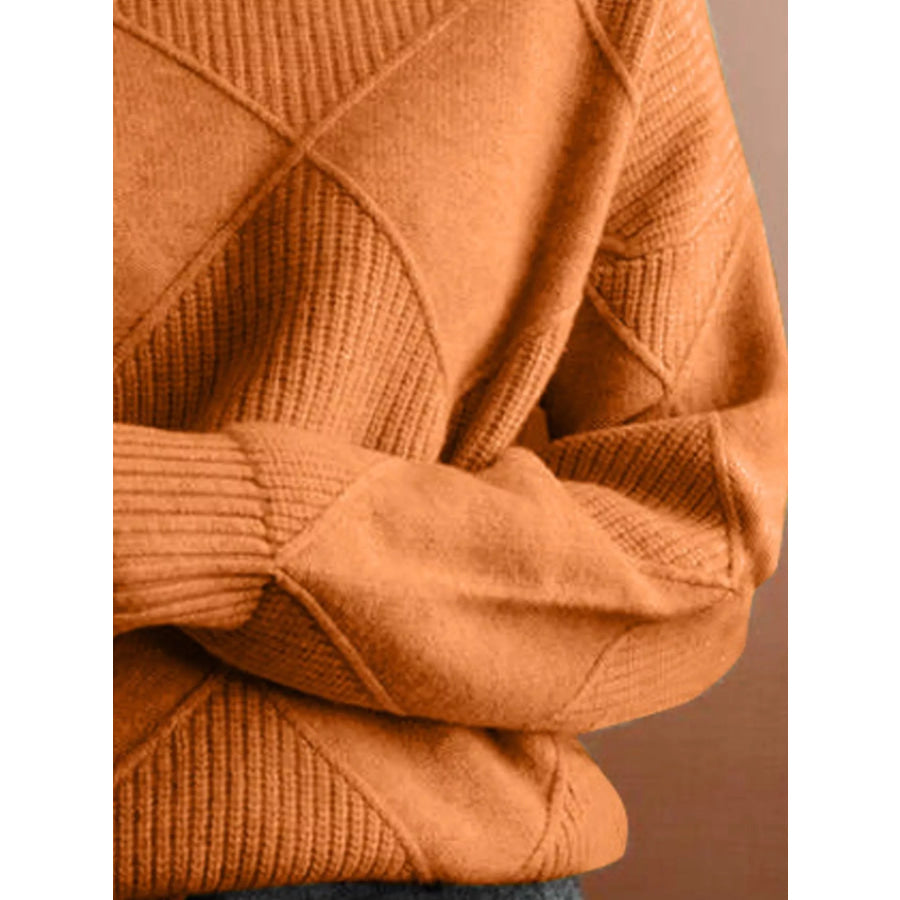 Argyle Pattern Turtleneck Sweater Apparel and Accessories