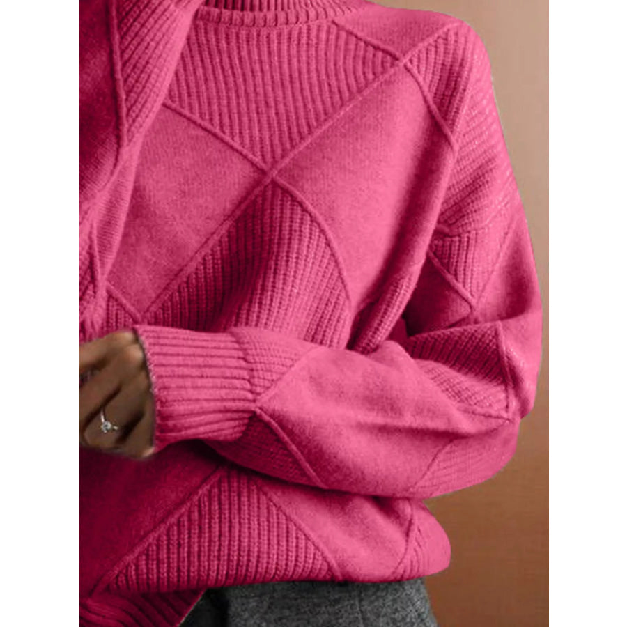 Argyle Pattern Turtleneck Sweater Apparel and Accessories