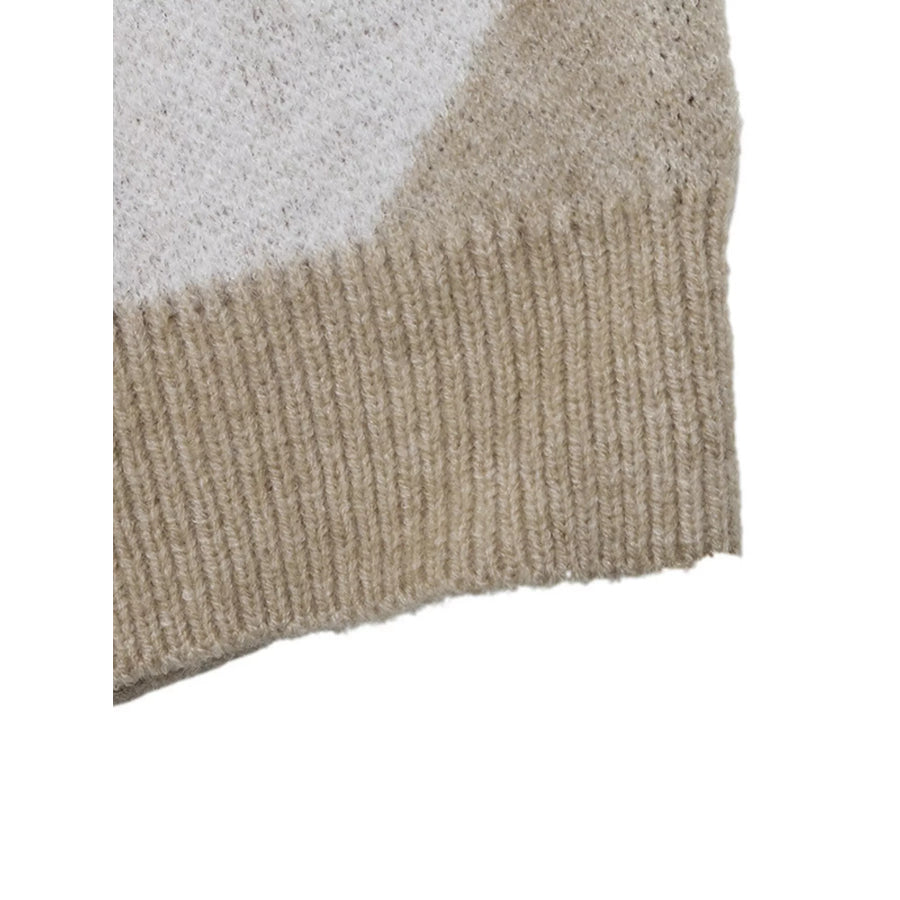 Argyle Patterned Polo Collar Sweater Apparel and Accessories