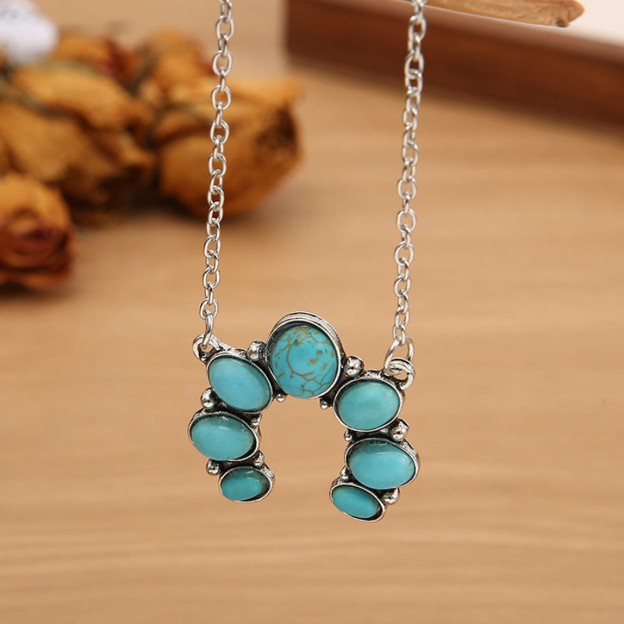 Artificial Turquoise Alloy Pendant Necklace Apparel and Accessories