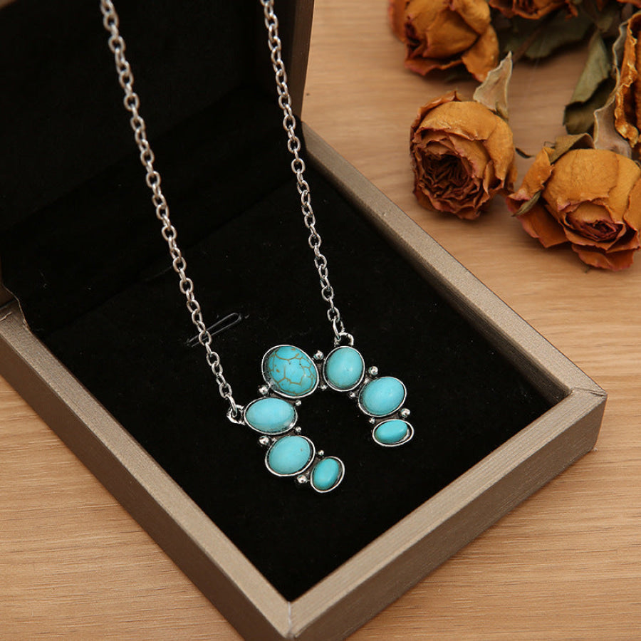 Artificial Turquoise Alloy Pendant Necklace Apparel and Accessories