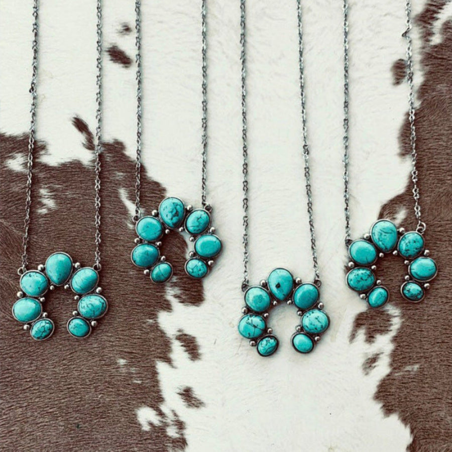 Artificial Turquoise Alloy Pendant Necklace Apparel and Accessories