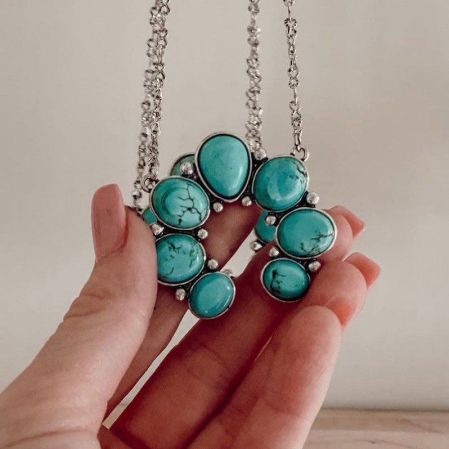 Artificial Turquoise Alloy Pendant Necklace Apparel and Accessories