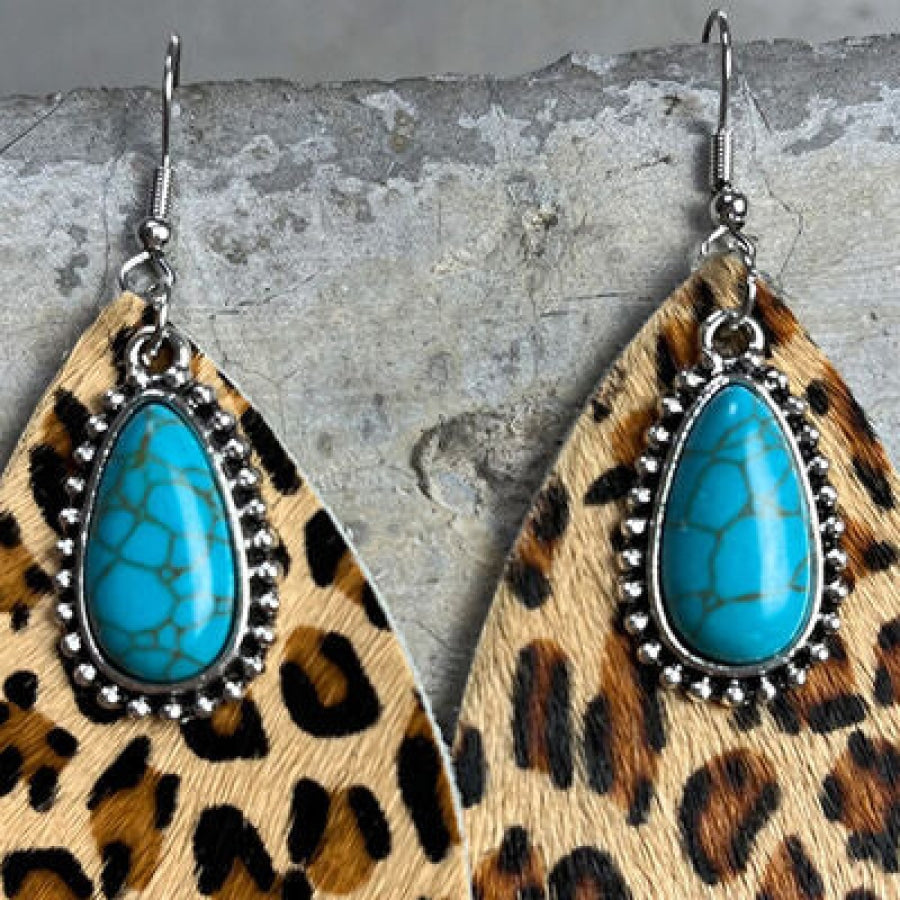 Artificial Turquoise Teardrop Earrings Apparel and Accessories