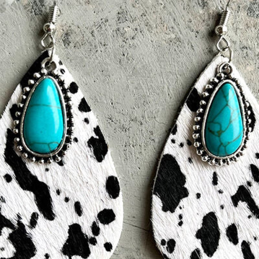 Artificial Turquoise Teardrop Earrings Apparel and Accessories