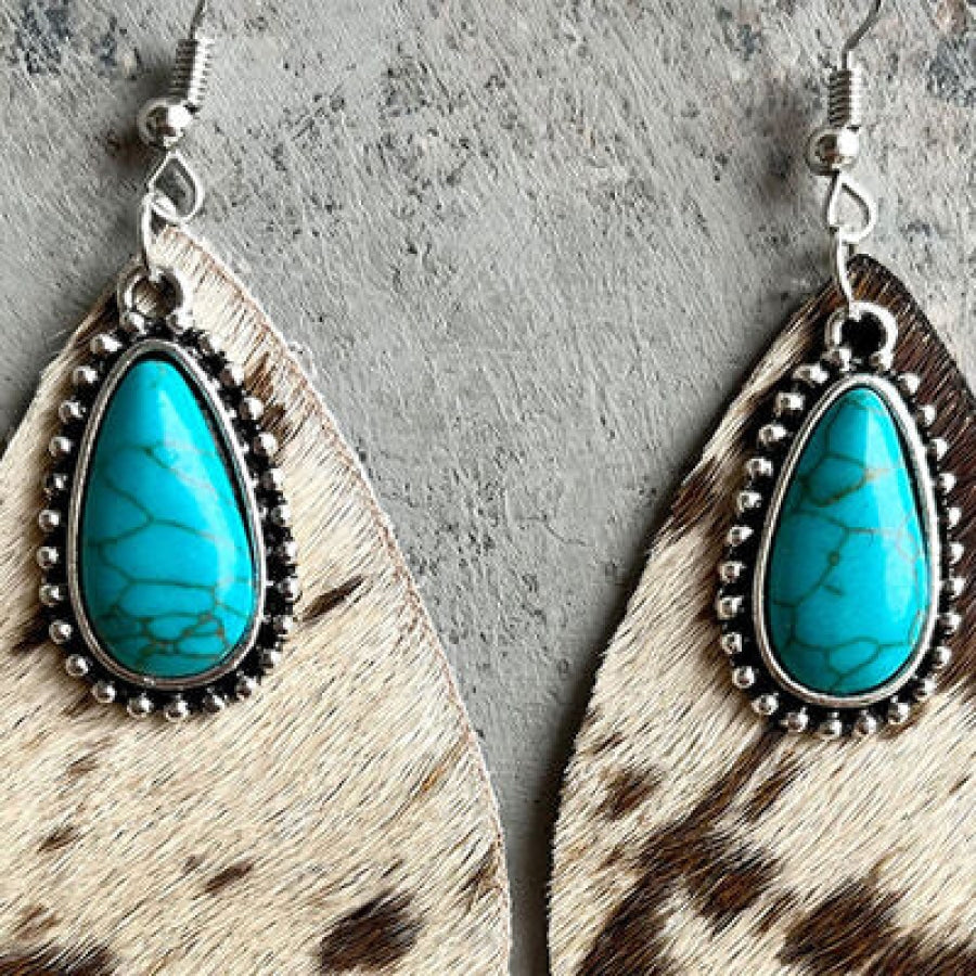 Artificial Turquoise Teardrop Earrings Apparel and Accessories