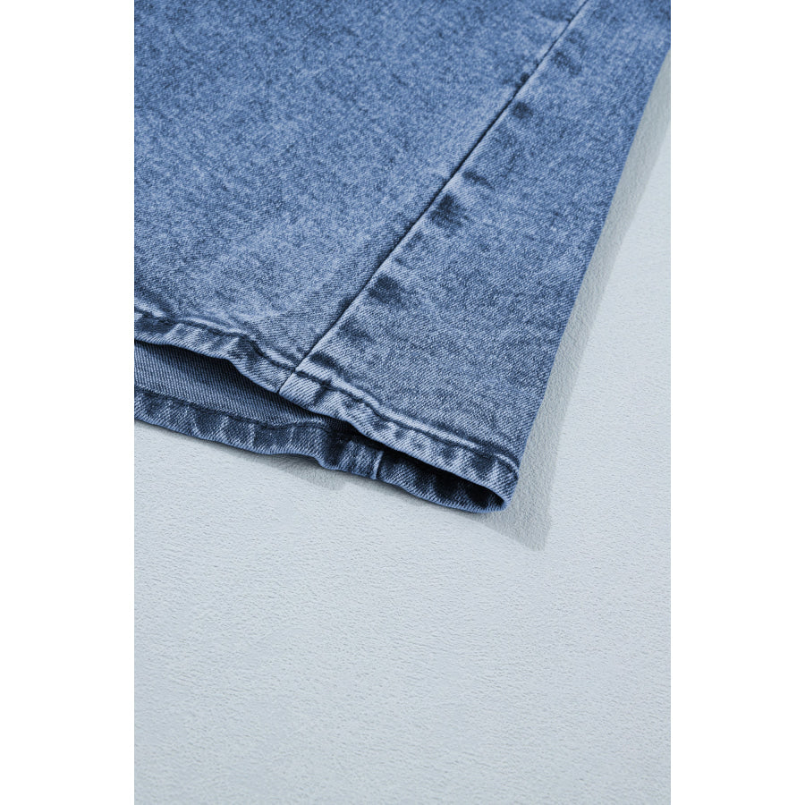 Ashleigh Blue Buttoned Front Slit Denim Vest Outerwear/Vests