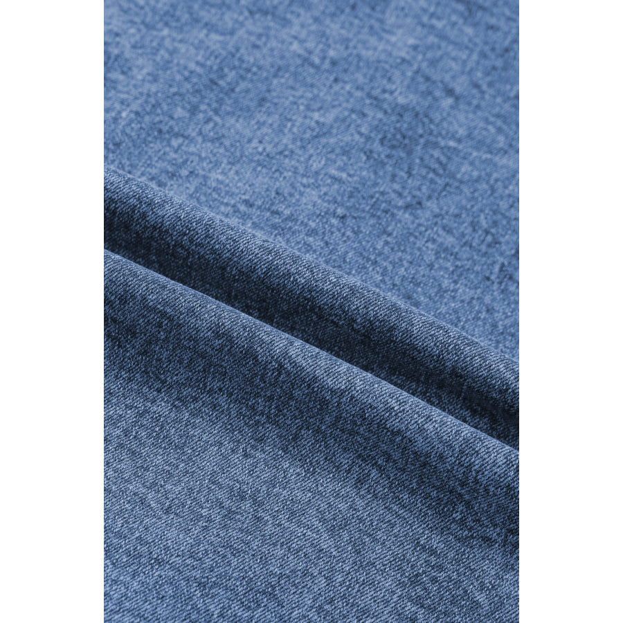 Ashleigh Blue Buttoned Front Slit Denim Vest Outerwear/Vests