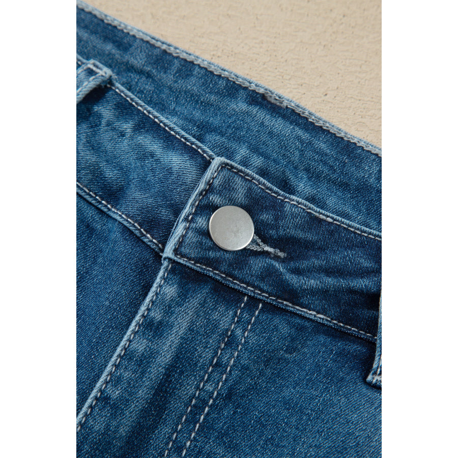 Ashleigh Blue High Waist Frayed Hem Flare Jeans Bottoms/Jeans