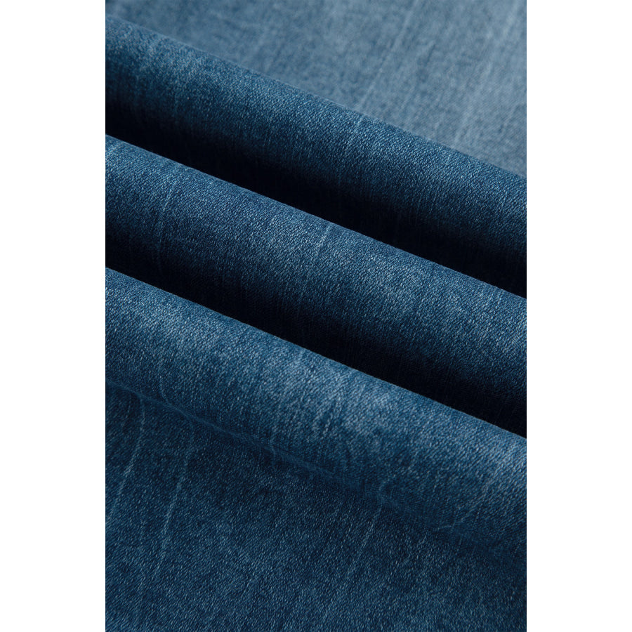 Ashleigh Blue High Waist Frayed Hem Flare Jeans Bottoms/Jeans