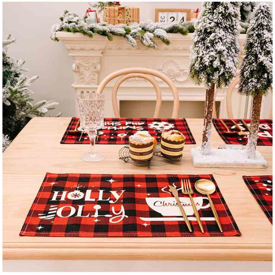 Assorted 2-Piece Plaid Placemats Clothing