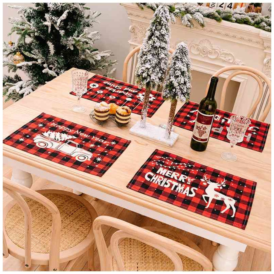 Assorted 2-Piece Plaid Placemats Clothing