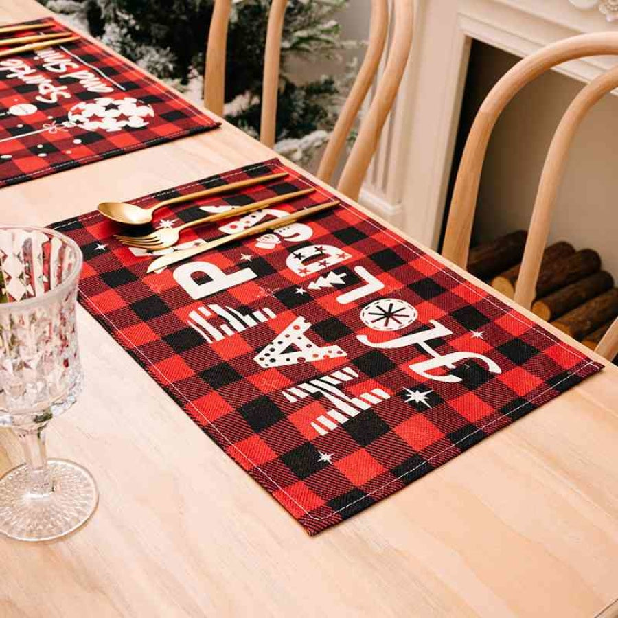 Assorted 2-Piece Plaid Placemats Clothing