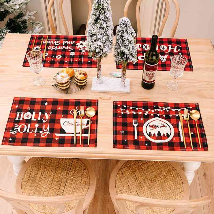 Assorted 2-Piece Plaid Placemats Clothing