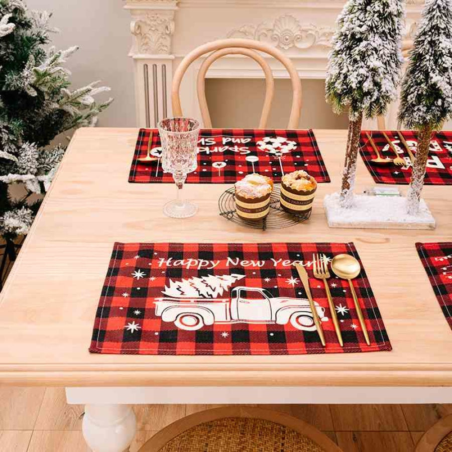 Assorted 2-Piece Plaid Placemats Clothing