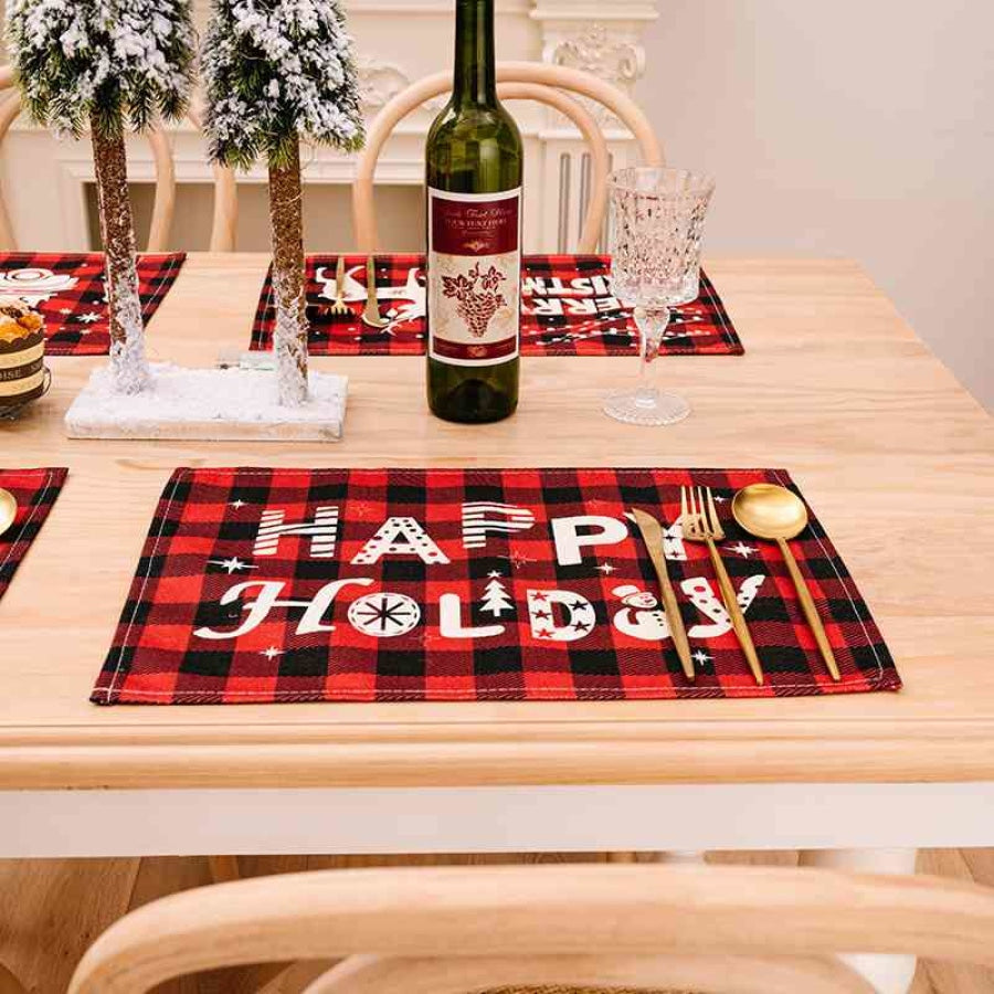 Assorted 2-Piece Plaid Placemats Clothing