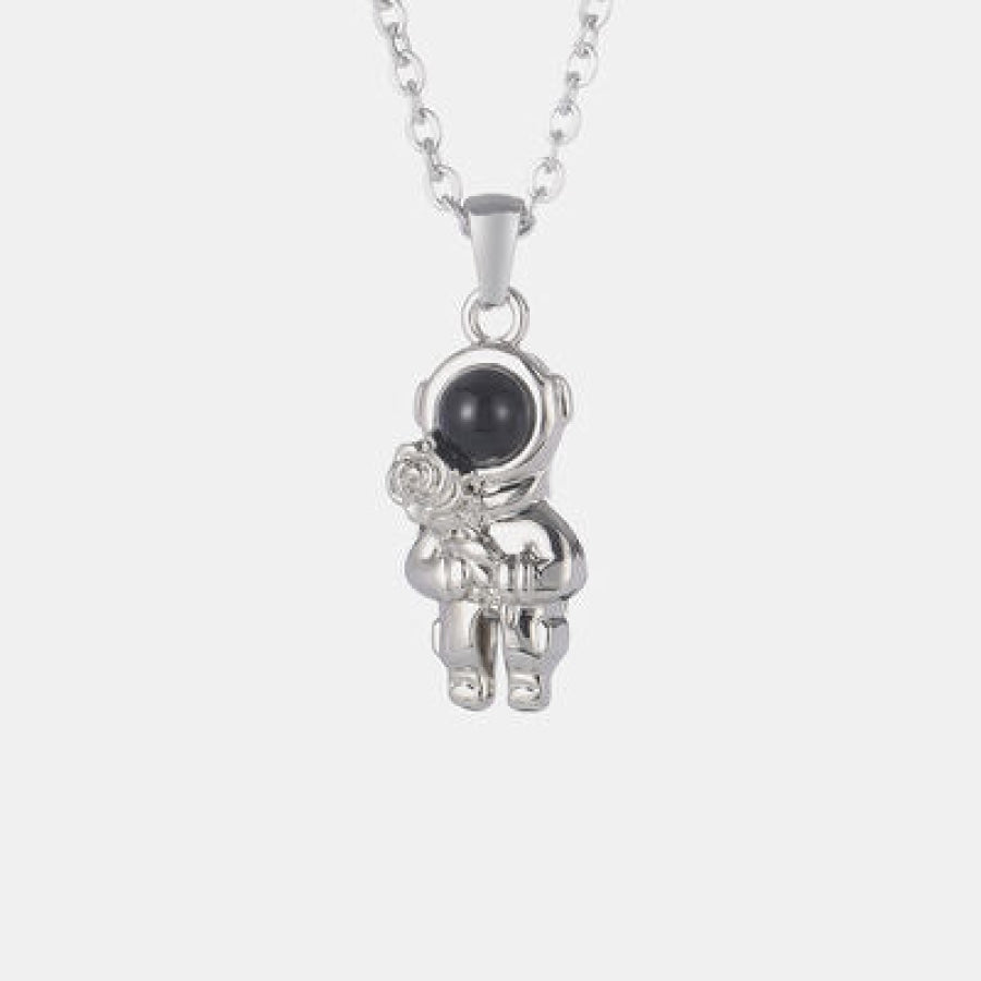 Astronaut Pendant Cat’s Eye Stone Stainless Steel Necklace Apparel and Accessories