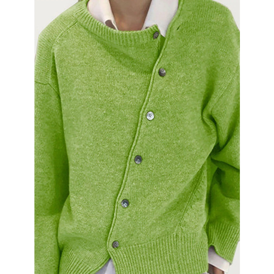 Asymmetric Button-Down Sweater Apparel and Accessories