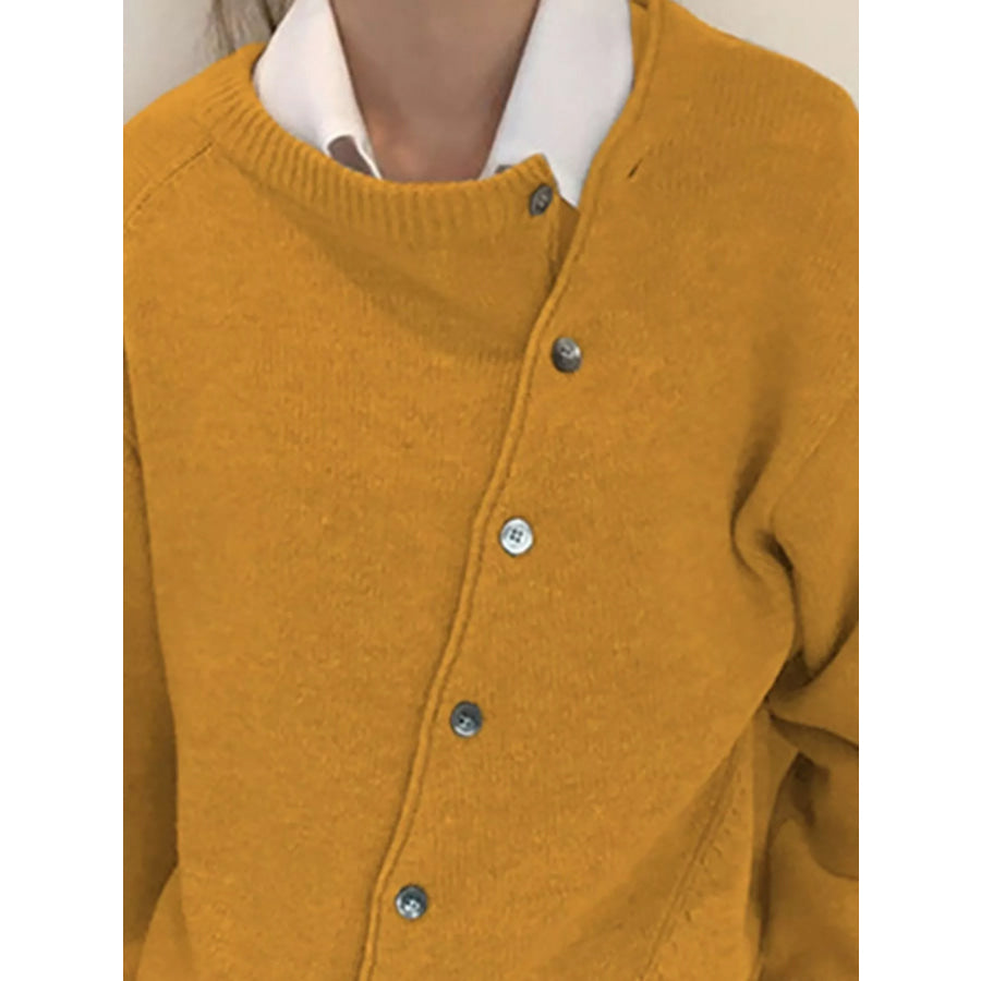 Asymmetric Button-Down Sweater Apparel and Accessories