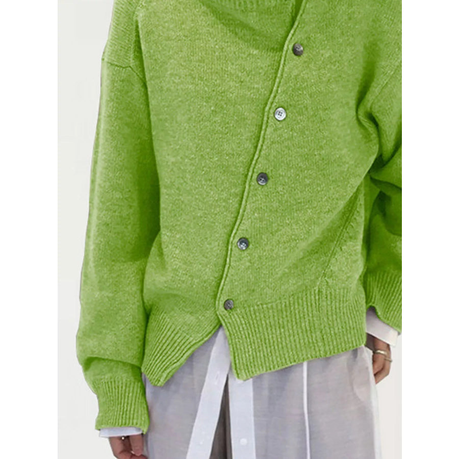 Asymmetric Button-Down Sweater Apparel and Accessories