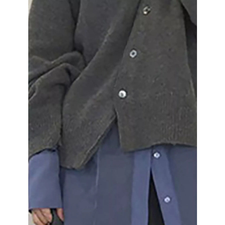 Asymmetric Button-Down Sweater Apparel and Accessories