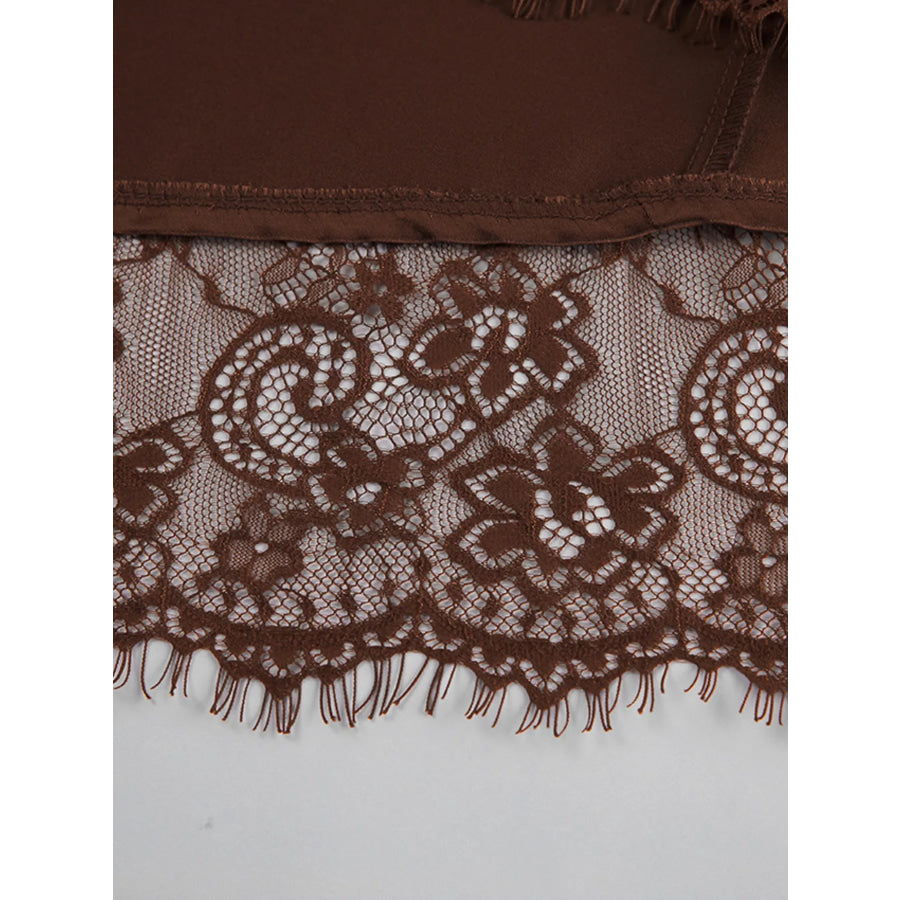 Asymmetric Lace Hem Cami Apparel and Accessories