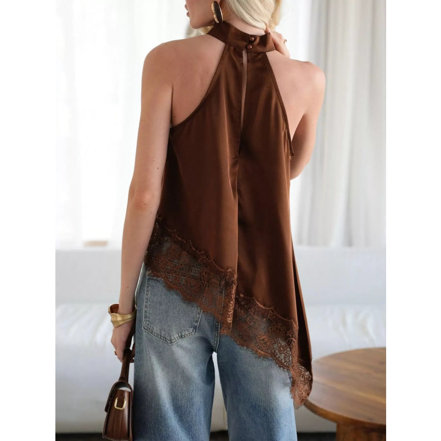 Asymmetric Lace Hem Cami Apparel and Accessories