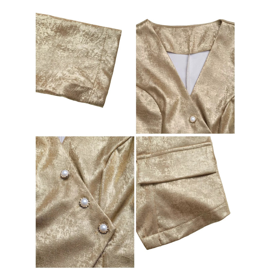 Asymmetric Pearl-Button Blazer Apparel and Accessories