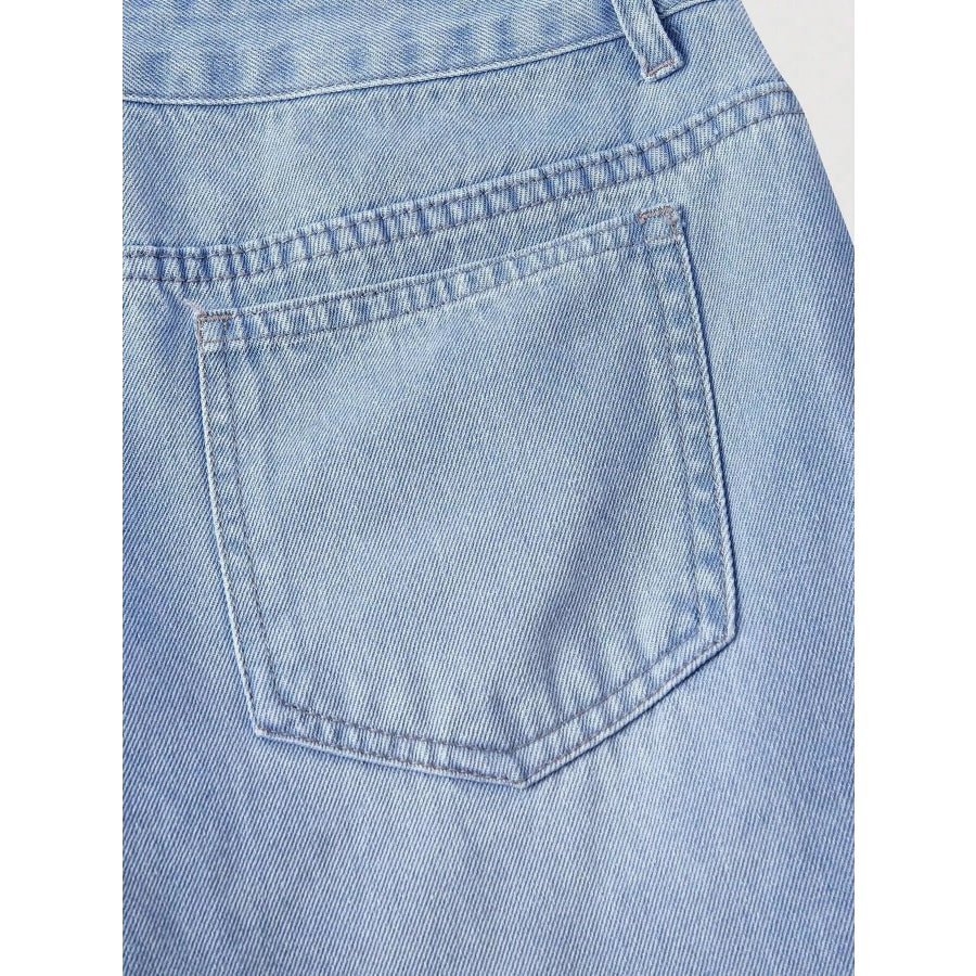 Asymmetric Raw Hem Wide-Leg Jeans Apparel and Accessories