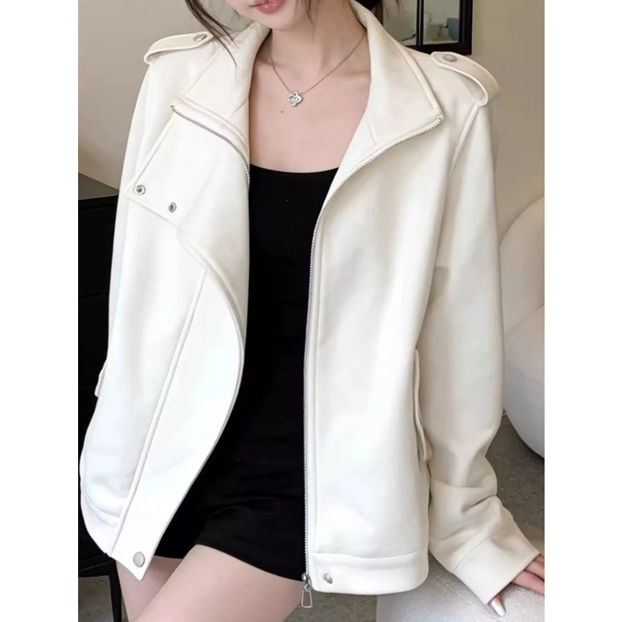 Asymmetric Zip Up Jacket Apparel and Accessories