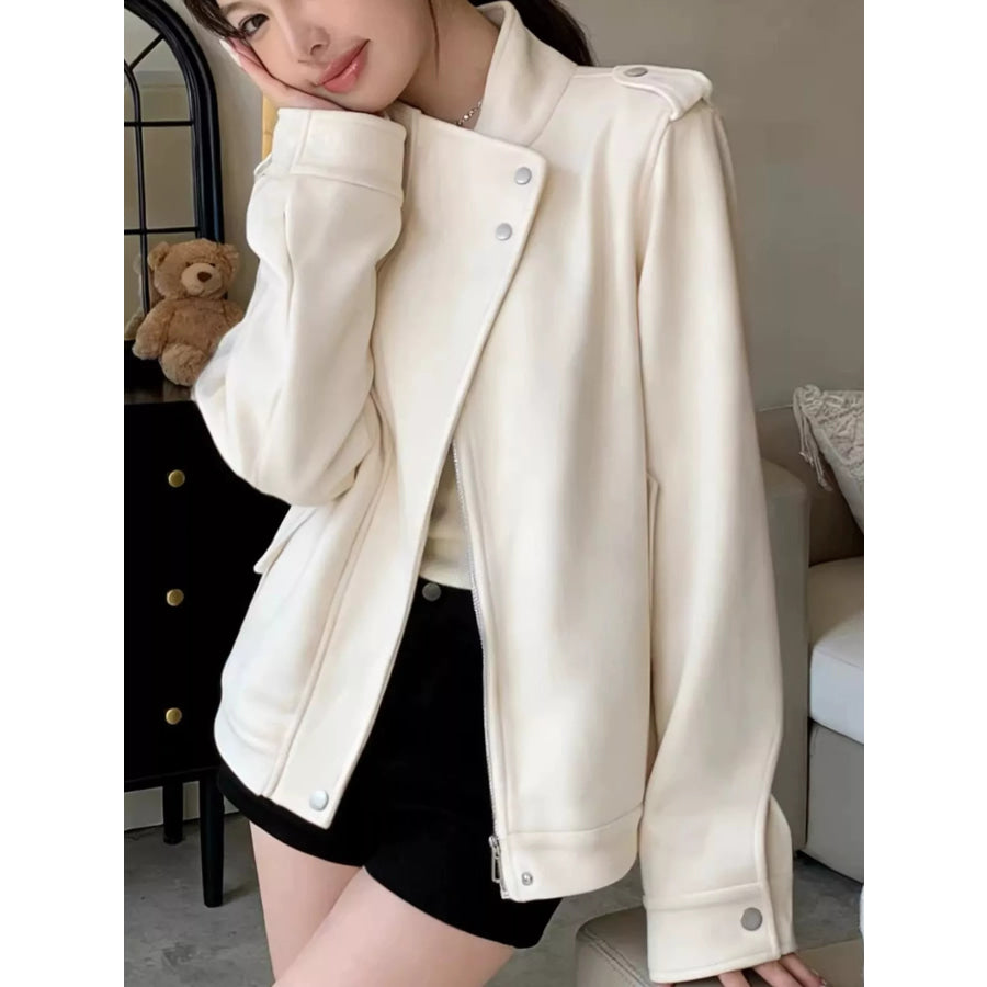 Asymmetric Zip Up Jacket Apparel and Accessories