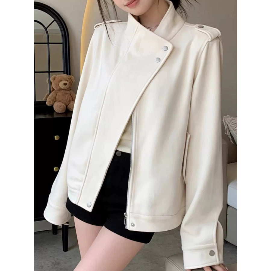 Asymmetric Zip Up Jacket Apparel and Accessories