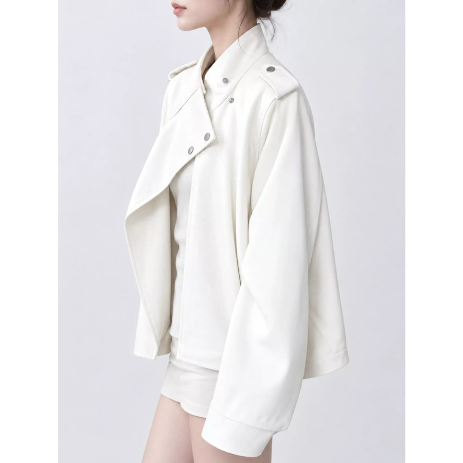 Asymmetric Zip-Up Moto-Style Jacket Apparel and Accessories