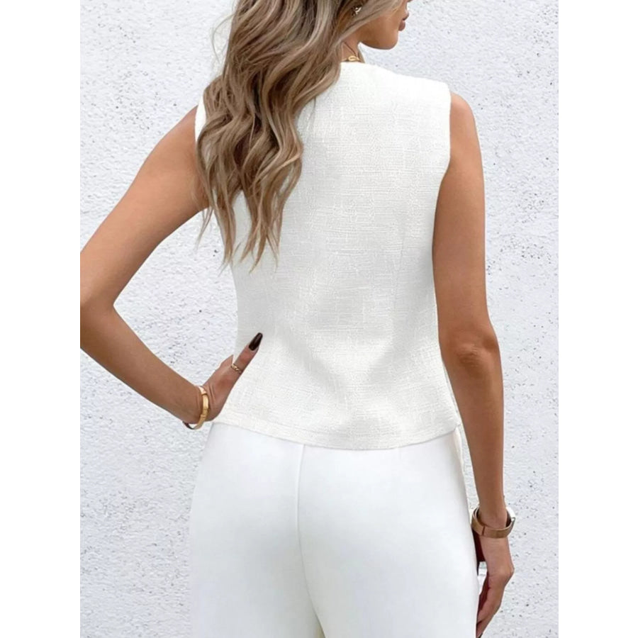 Asymmetrical Button-Down Vest Apparel and Accessories