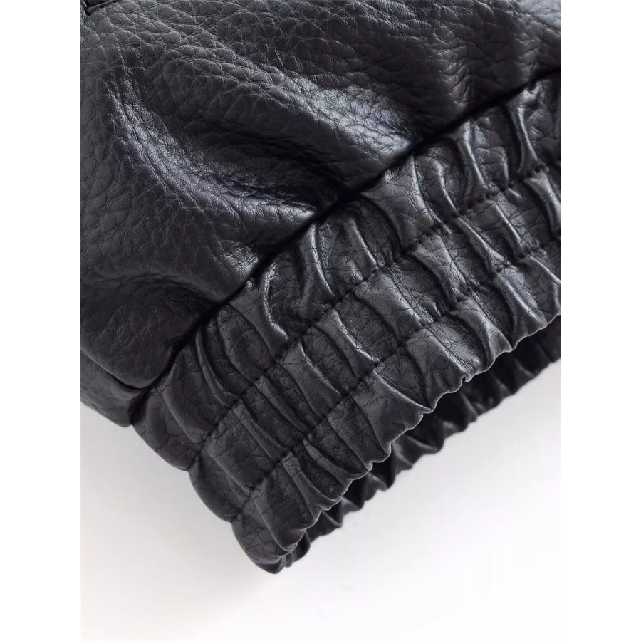 Asymmetrical Faux Leather Moto Jacket Apparel and Accessories