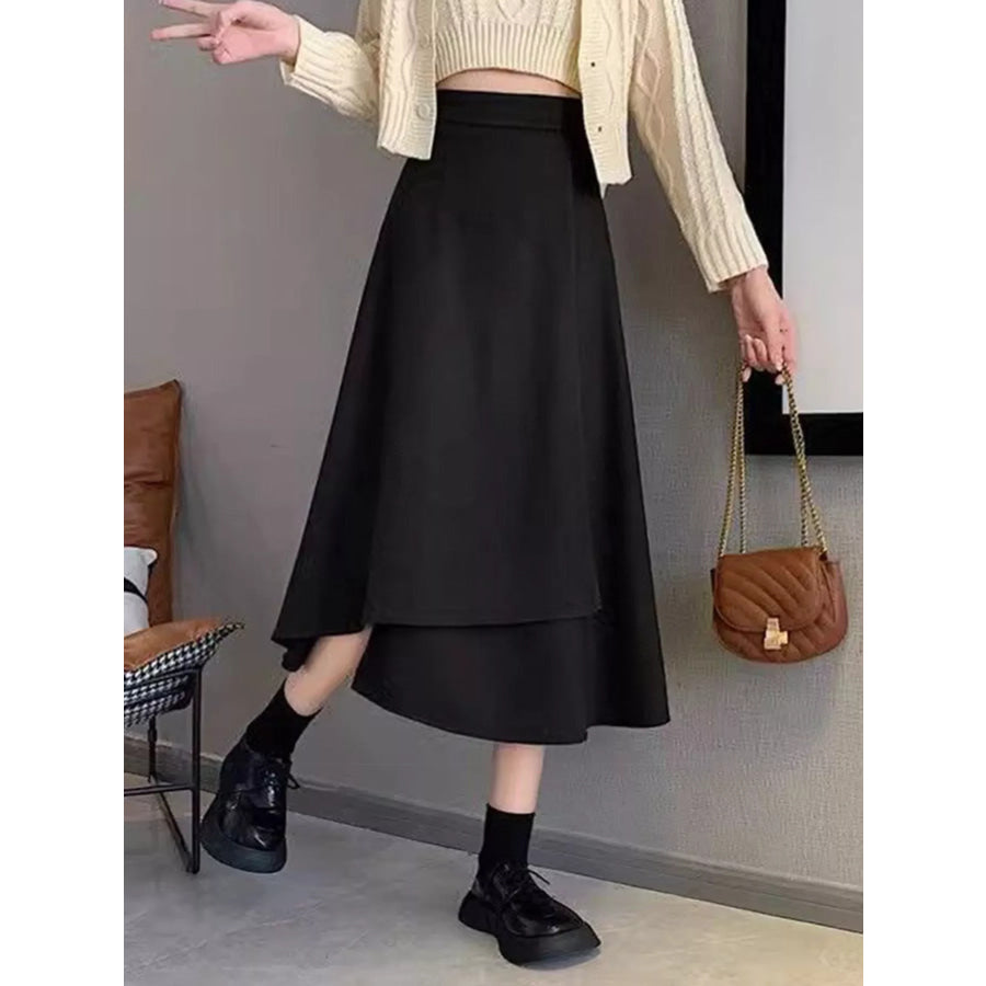 Asymmetrical Hem A-Line Skirt Apparel and Accessories