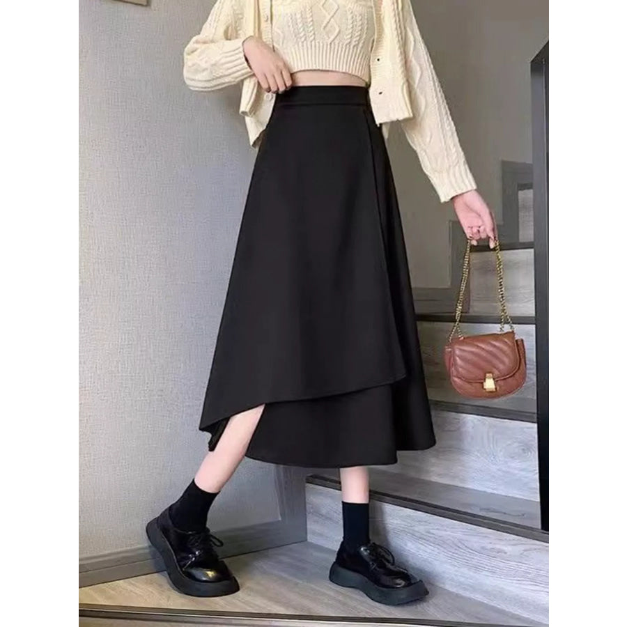 Asymmetrical Hem A-Line Skirt Apparel and Accessories