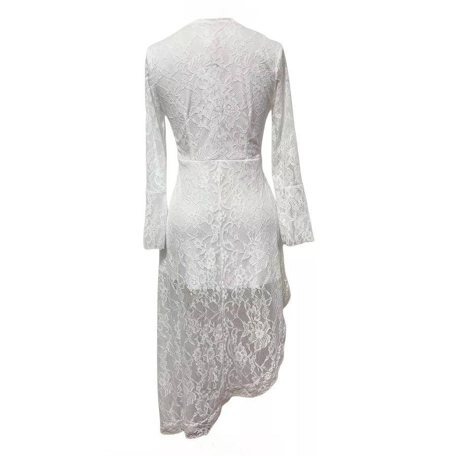 Asymmetrical Hem Lace Dress Apparel and Accessories