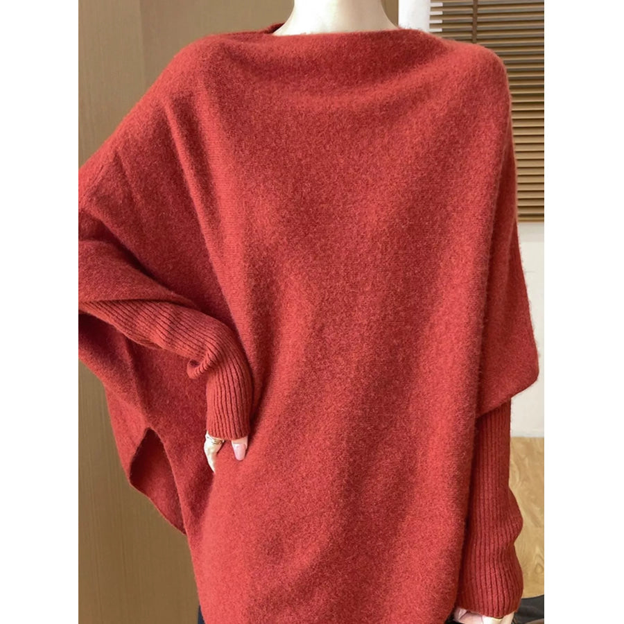 Asymmetrical Lantern Sleeve Sweater Apparel and Accessories
